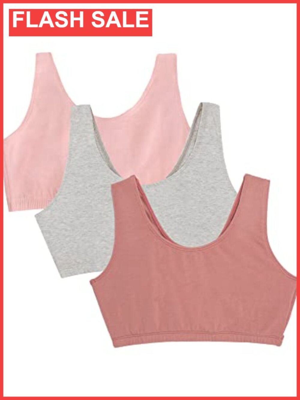 Women's Cotton Sports Bra Wireless Full Coverage Pullover